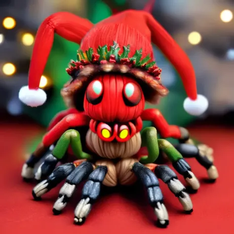 <lora:xmas_tarantula_amigurumi_001:1>tarantula,xmas