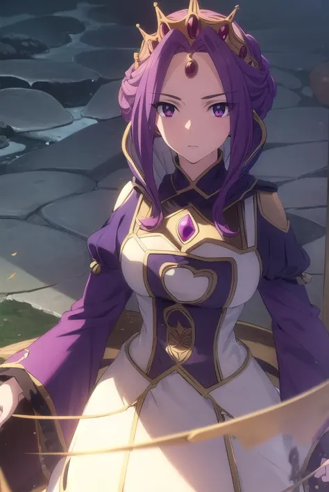 mireliaqmelromarc, <lora:mirelia q melromarc s1s2s3-lora-nochekaiser:1>,
mirelia q melromarc, purple hair, (purple eyes:1.1),
BREAK long sleeves, dress, jewelry, frills, puffy sleeves, wide sleeves, crown, purple dress,
BREAK outdoors, forest, nature, sky, sun, clouds,
BREAK looking at viewer, (cowboy shot:1.5),
BREAK <lyco:GoodHands-beta2:1>, (masterpiece:1.2), best quality, high resolution, unity 8k wallpaper, (illustration:0.8), (beautiful detailed eyes:1.6), extremely detailed face, perfect lighting, extremely detailed CG, (perfect hands, perfect anatomy),