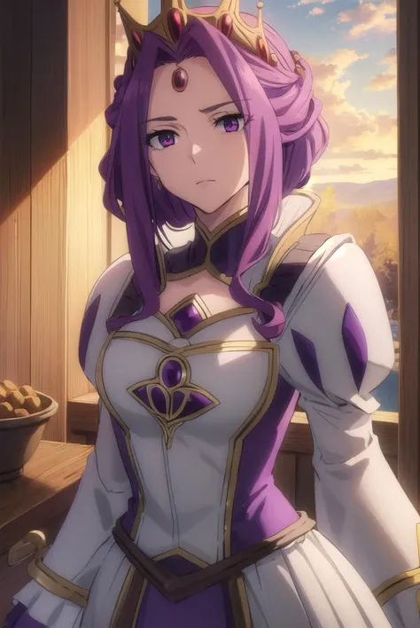 mireliaqmelromarc, <lora:mirelia q melromarc s1s2s3-lora-nochekaiser:1>,
mirelia q melromarc, purple hair, (purple eyes:1.1),
BREAK long sleeves, dress, jewelry, frills, puffy sleeves, wide sleeves, crown, purple dress,
BREAK outdoors, forest, nature, sky, sun, clouds,
BREAK looking at viewer, (cowboy shot:1.5),
BREAK <lyco:GoodHands-beta2:1>, (masterpiece:1.2), best quality, high resolution, unity 8k wallpaper, (illustration:0.8), (beautiful detailed eyes:1.6), extremely detailed face, perfect lighting, extremely detailed CG, (perfect hands, perfect anatomy),