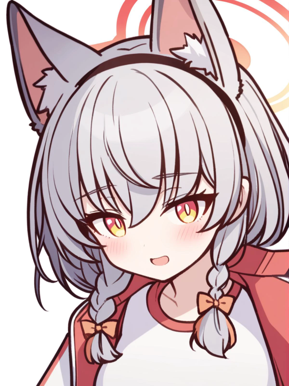 1girl,
haruna \(track\) \(blue archive\), blue archive,
solo, black hair, looking at viewer, white background, long hair, hair between eyes, jacket, grey hair, large breasts, simple background, halo, track jacket, hairband, open mouth, animal ears, long sleeves, blush, upper body, breasts, yellow eyes, animal ear fluff, white jacket,
safe
<lora:mki-ani31-GenshinPV-v2-000012:1>