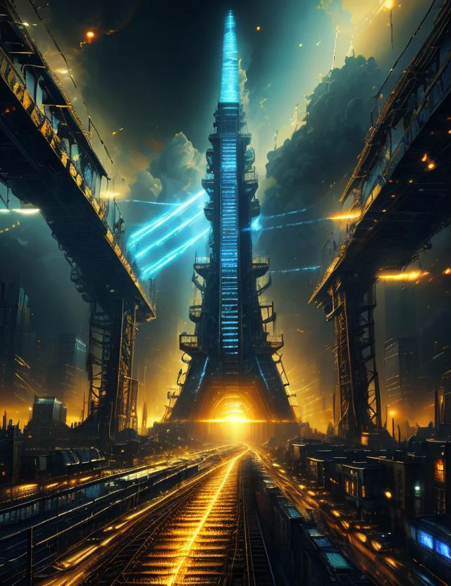 ((best quality)), ((masterpiece)), ((realistic,digital art)), (hyper detailed),DonMDj1nnM4g1cXL Industrial City, octane rendering, raytracing, volumetric lighting, Backlit,Rim Lighting, 8K, HDR, <lora:Dj1nnm4g1c:0.8>