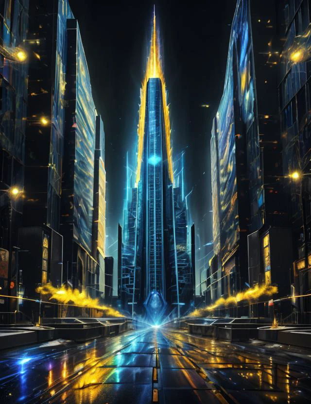 ((best quality)), ((masterpiece)), ((realistic,digital art)), (hyper detailed),DonMDj1nnM4g1cXL Augmented Reality Smart City, Plasma-Reflective Exterior Coatings, Campfires, Strobe Lights, octane rendering, raytracing, volumetric lighting, Backlit,Rim Lighting, 8K, HDR, <lora:Dj1nnm4g1c:0.8>