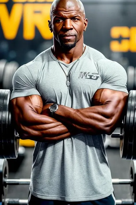 photo of (TCr3ws-350:1), a men in a gym training, (portrait:1.2), (half body:1.2),(face focus:1), modelshoot style, (extremely detailed CG unity 8k wallpaper), Intricate, High Detail, Sharp focus, dramatic, photorealistic painting art by midjourney and greg rutkowski , ((training routine)), ((lifting weights)), ((gym machines in the background)), (detailed pupils:1.2),(dinamic pose:1.2) (no tshirt:1.3) (muscular body and arms: 1.2)