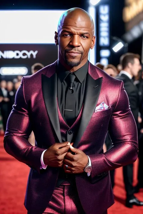 photo of (TCr3ws-350:1), a men as a star, (portrait:1.2), (half body:1.2),(face focus:1), modelshoot style, (extremely detailed CG unity 8k wallpaper), Intricate, High Detail, Sharp focus, dramatic,photorealistic painting art by midjourney and greg rutkowski , ((movieiere gala)), ((standing on the red carpet)), ((paparazzi in the background)), (looking at viewer), (detailed pupils:1.2), (elegant suit:1.3)