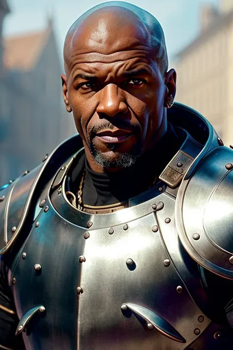 photo of (TCr3ws-350:1), a men as a RPG paladin, (Loose Close Up:1.4), (face focus:1.3), modelshoot style, (extremely detailed CG unity 8k wallpaper), Intricate, High Detail, Sharp focus, dramatic, photorealistic painting art by midjourney and greg rutkowski , ((Fantasy RPG Character)), ((streets of a medieval city in the background)), (detailed pupils:1.2), (dinamic pose:1.2), (wearing intricate iron armor:1.3), (medieval:1.3),