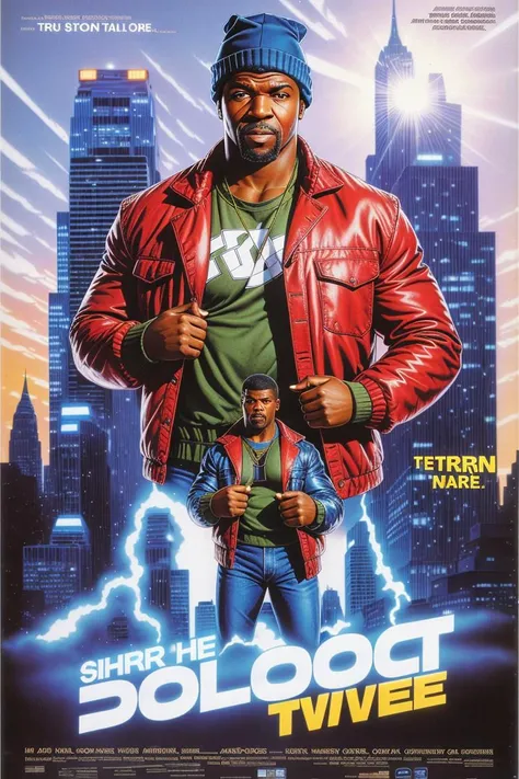 80s poster <lora:80s Movieer Style:1>, tcr3ws standing on a rooftop