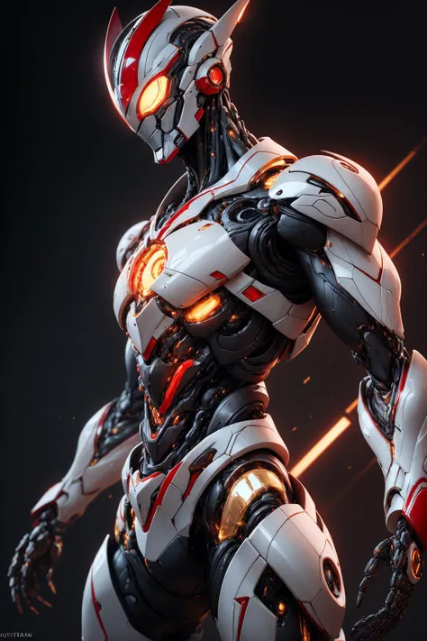 masterpiece, best quality, highres,realistic,upper body,
1boy,Ultraman,MechUltraman, golden,white, red, (translucent:1.4),(intumescent:1.2),(stance:1.1),biomechanical,
mini city,metallic reflection, dramatic lighting,3d, super detailed, Octane render, <lora:MechUltraman_v14:0.8>