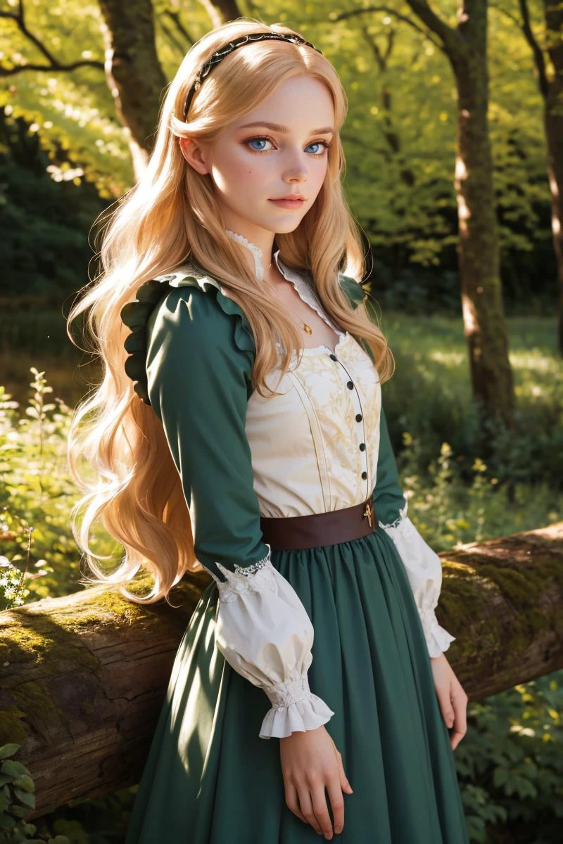 professional photo of princess eilonwy,
bodice, long sleeves, hairband, skirt,
detailed skin, detailed eyes, lush temperate forest,
photo made with Canon EOS in natural style photography,
popular on artstation, popular on deviantart, popular on flicker,
<lora:princess_eilonwy_v1_4:1:MIDD>