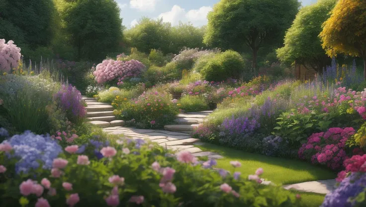 garden, masterpiece, best quality, high quality, extremely detailed CG unity 8k wallpaper, oil paiting, award winning photography, Bokeh, Depth of Field, HDR, bloom, Chromatic Aberration ,Photorealistic,extremely detailed, trending on artstation, trending on CGsociety, Intricate, High Detail, dramatic, art by midjourney, volumetric lighting