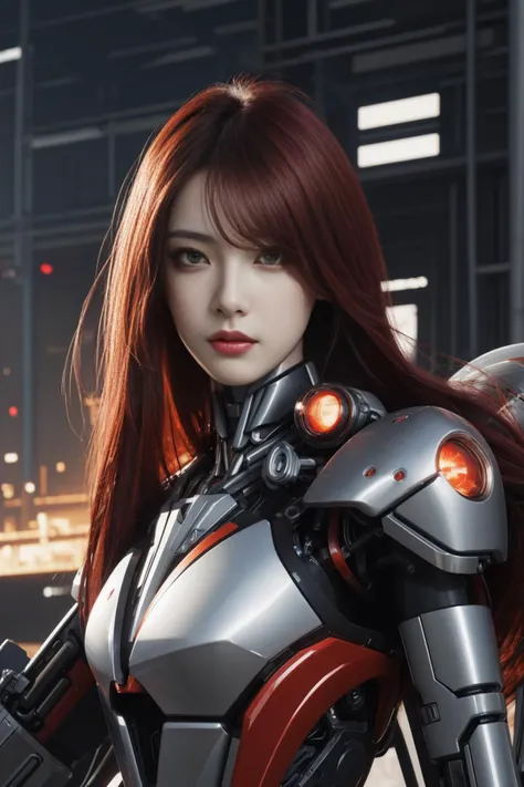 <dhevv:at-style:s>,masterpiece, best quality, illustration, beautiful detailed eyes, colorful background, mechanical prosthesis, mecha coverage,rose red eyes, beatiful detailed cyberpunk city, multicolored hair, beautiful detailed glow, 1 girl, expressionless, cold expression, insanity, long bangs, long hair, lace, dynamic composition, motion, ultra - detailed, incredibly detailed, a lot of details, amazing fine details and brush strokes, smooth, hd semirealistic anime cg concept art digital painting, cyborg style,