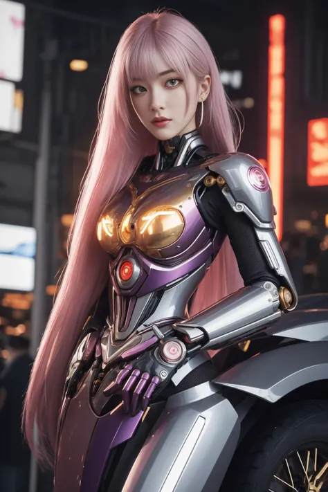(4K), (masutepiece), (Best Quality),(very intricate), (Realistic), (Sharp Focus), (awardwinning), (Cinematic lighting), (Extremely detailed), Sexy and incredibly beautiful cyberpunk female warrior on the battlefield,(She、Gorgeous and futuristic cyberpunk、Colorful princess dress style with flashy colors colorful microskirt cleavage exposed wearing full armor with colorful breastplates:1.5), and Glebe. (She held a very long spear in both hands, Her flashy colored hair fluttered in the wind:1.3).、She has a happy smile on her face. Soldiers fight aliens in the background、A chaotic battlefield in the near future. ,Unidentified flying objects fly in the magnificent sky,isometric_The setting,,Hollywood actress,Incredibly cute girl,Heterochromia,Realistic human skin,(wind lift skirt:1.3)