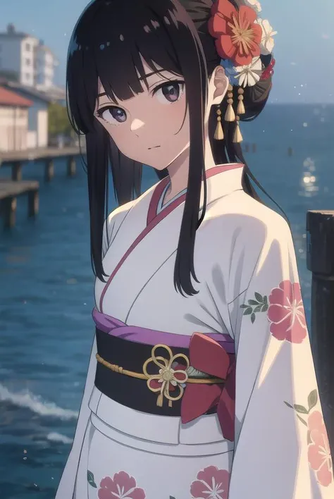 anzuhanashiro, <lyco:anzuhanashiro-lyco-nochekaiser:1>,
anzu hanashiro, long hair, bangs, black hair, sidelocks, blunt bangs, (black eyes:1.5),
BREAK hair ornament, flower, japanese clothes, kimono, sash, obi, yukata,
BREAK looking at viewer,
BREAK outdoors, festival, fireworks,
BREAK <lora:GoodHands-vanilla:1>, (masterpiece:1.2), best quality, high resolution, unity 8k wallpaper, (illustration:0.8), (beautiful detailed eyes:1.6), extremely detailed face, perfect lighting, extremely detailed CG, (perfect hands, perfect anatomy),