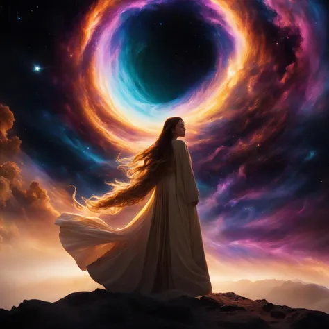 woman standing in nebula, looking at the viewers of her spaceship. she is a beautiful woman with long blonde hair and green eyes wearing a flowing robe sitting on top of the saturn earth by ilya kuvshinov and greg rutkowski trending on artstation, unreal engine 5 highly rendered, global illumination, radiant light, detailed and intricate environment, digital art , art by Akihito Tsukushi  <lora:nebula_LyCORIS:0.8>, RAW candid cinema, 16mm, color graded portra 400 film, remarkable color, ultra realistic, textured skin, remarkable detailed pupils, realistic dull skin noise, visible skin detail, skin fuzz, dry skin, shot with cinematic camera