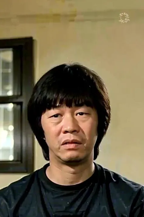best quality, ultra high res, (photorealistic:1.4), masterpiece, blurry background,indoors,1boy,50 years old,standing ,(looking at viewer), black shirt,  <lora:wuma_20230623234854:0.8>