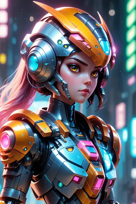 beautiful female mecha pilot, generic scifi things, some cyber related stuff, maybe do something cool with the lighting?, you know, add some sparkles or something, shiny things, im sure its fine, maybe some interesting colors too, neon, everyone likes neon,<lora:Dream mecha girl-sdxl:0.8>