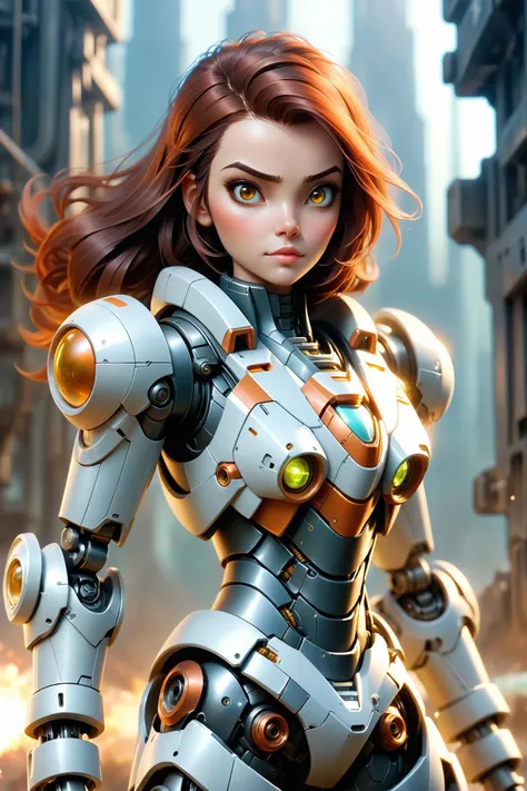 beautiful female mecha pilot, but not too beautiful maybe kinda average yeah? I said not too beautiful that last one was smokin hot come one now, ok some generic scifi things, cyber related stuff, maybe do something cool with the lighting?, you know, add some sparkles or something, shiny things, im sure its fine.<lora:Dream mecha girl-sdxl:0.8>