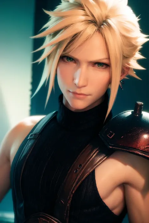 ff7r style,

1boy, male focus, solo, blonde hair, jewelry, earrings, sword, spiked hair, turtleneck, portrait, armor, upper body, blurry background, closed mouth, weapon on back, realistic, single earring

, ((masterpiece))
<lora:ff7:0.7>