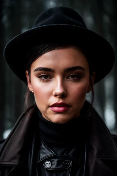 A stunning intricate full color portrait of mdb, wearing a light black coat, epic character composition, by ilya kuvshinov, alessio albi, nina masic, sharp focus, natural lighting, subsurface scattering, f2, 35mm,  <lyco:MadisonB-RealVision-V1.0:1.0>