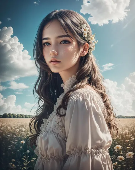 yulia in a field and a sky background with clouds, long blonde hair, brown eyes, ((focus, sharpen))
(realistic skin texture)
(photorealistic:1.2) (extremely intricate), (exquisitely detailed), highly detailed, highres, original, extremely detailed 8K wallpaper, best quality, detailed face, ultra-detailed, (masterpiece, best quality:1.4), (beautiful, perfect, delicate, detailed, intricate, aesthetic:1.2), <lora:Yulia_EnBa:1.5>