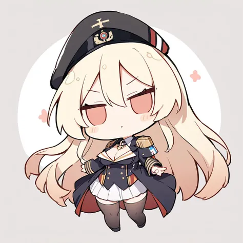 cute, small, short, flat, masterpiece, detailed, high quality, absurdres, Tanya Degurechaff, 1girl, solo, evil grin, curvy, military, military uniform, pussy peak, no panties