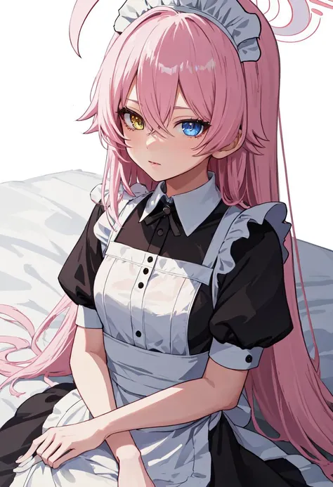 best quality, masterpiece, highres, solo, (hoshino_bluearchive:1.10), (maid:1.40), (long maid dress:1.15), 20 <lora:hoshino_bluearchive:0.80>