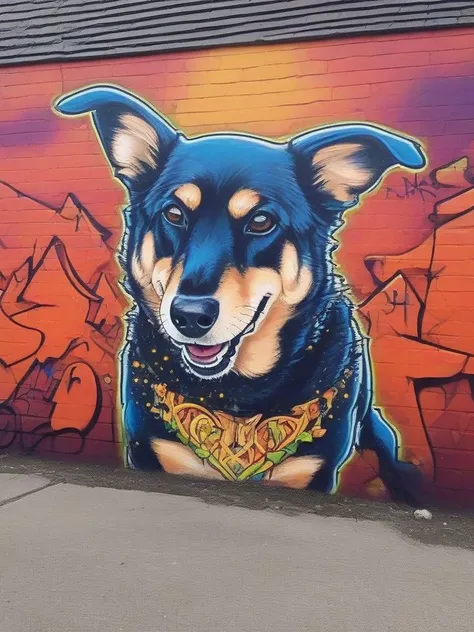 graffiti style masterpiece,absurdres,christmas,happy holidays,miyueltacoxl dog,merry christmas,happy,beautiful,smiling,detailed,warm lighting,soft shadows,<lora:miyueltaco-000004:1>, . street art, vibrant, urban, detailed, tag, mural