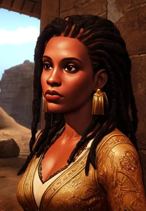 Foto de corpo inteiro sem roupa A obra de arte mais bonita do mundo, Com tribos ((genial)) Queen of Africa Warrior woman, no exotic clothes, (Sentamos: 1.2), (de_lado: 1.3), Majestic oil painting by Ed Brinkie, Atey Ghailan, por Ghibli studio, Poljeremy Mann, Greg Manxadinho, Antonio Moro, Trend at Artstation, trend in CGSociety, intrincado, High detail, foco nítido, Dramatic, Arte de pintura fotorrealista de Midjourney e Greg Rutkowski