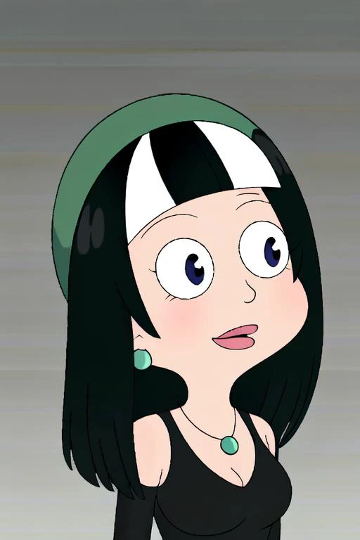 fully dressed, <lora:ad-combined:0.8> , solo, fully dressed, hsad with straight black hair and green headband posing for a head and shoulders glamor shot, beautiful face, white eyes, black pupils, one pupil per eye