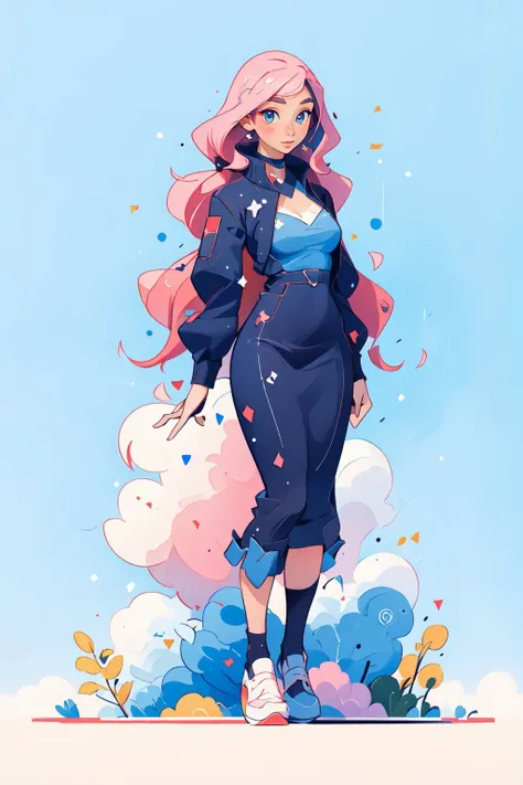 3girls, (masterpiece:1.2), (best quality, highest quality), ultra-detailed, intricate detail, absurdres, <lora:flat_illustration:1.0>, <lora:harem_4:1.0>, multiple girls, jumper, dress