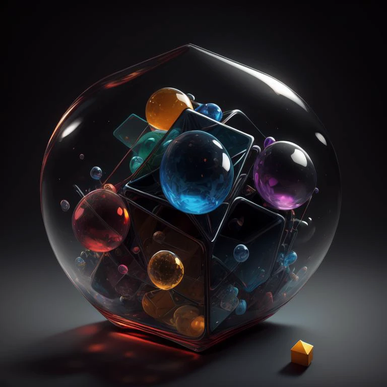 a rubik cube, surreal, <lora:neurocore:0.4>