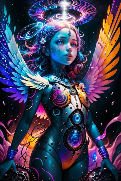 angel, full body, by Studio Ghibli, best quality, masterpiece, very aesthetic, perfect composition, intricate details, ultra-detailed, vibrant colors