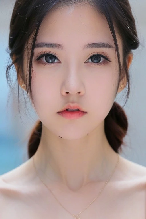 best quality, (photorealistic:1.2), 1girl, one piece, cosplayer:1.2, solo, real skin, detailed face, face focus, standing, (looking at viewer:1.5), fontimo, <lora:fontimo:0.85>, summer, nude