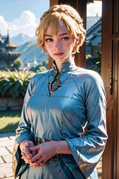 lenaheadey,a woman with long blonde hair, queen, dress,( castle, mountains:0.7), (overcast lighting:0.3) <lora:lenaheadey-000006:1.2>