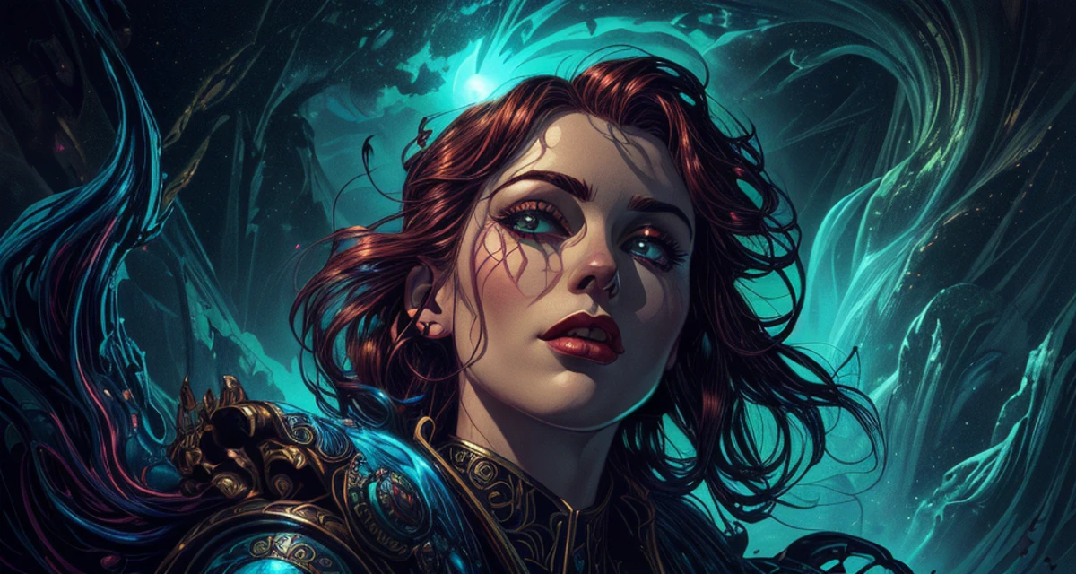 retro pulp illustration, wide angle shot, dark hues, hyper detail, dramatic light, intricate details, <lora:more_details:0.75>, <lora:realistic:0.3>, <lora:sharpen-soften:-0.25> BREAK (style-swirlmagic:0.8), looking up, solo, upper body, detailed background, detailed face, (<lora:AbsinthePunkAI:0.5>, AbsinthePunkAI theme:1.1), forest witch, wearing (SlateGray:0.7) druidic robes, armbands, rustic hut in the forest, outdoors, spices, dried plants, natural remedies, potions, roots, casting spell, (black:0.7) magic fumes, floating particles, sunset, low light
