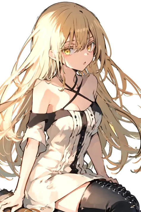 (muste piece), (best quality), (score_9, score_8_up, score_7_up), very detailed eyes, expressive eyes, perfect face, very detailed face, highly detailed face, beautiful girl, 8K, beautiful girl, white background, delicate and beautiful face and eyes, dark intense shadow,
1 girl, vtuber style, cool girl, vtuber, rurudo_lion, lion ears, lion tail, blond hair, long hair, hair between eyes, white sundress, sleeveless dress, suspender dress, dress bow, chest visible through clothes, cameltoe, ass visible through thighs, small chest, clavicle, Poker face, (full body), standing, naked thighs, sandals,
