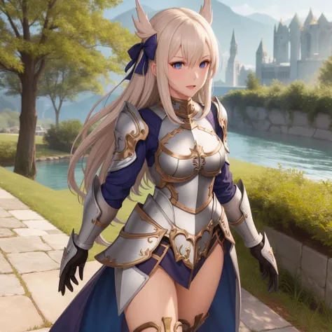 1girl, in full growth, best quality, masterpiece, <lora:paladinFashion_v10:0.65>, paladin armor
