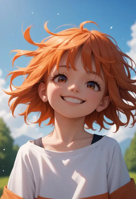 score_9, score_8_up, source_anime, 1girl, portrait, short white and orange hair, cute, expressive hair, expressive, happy, head ...