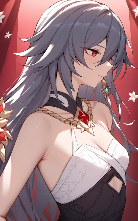 (masterpiece),(best quality),[[fu hua (phoenix)(honkai impact 3rd)]],1girl,flowers,jewerly,upper body,ASF,(masterpiece),