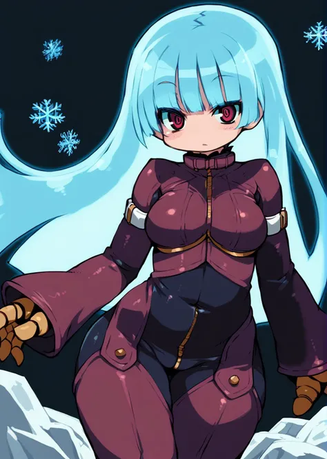 score 9, score 8 up, score 7 up, rating questionable,
detailed background,
<lora:kula.pony:1>,
kula,
wide hips, shiny skin,
glowing hair,
iceberg, blue background, snowflake,
<lora:Zankuro_Style_Pony:1>,
zankuro,