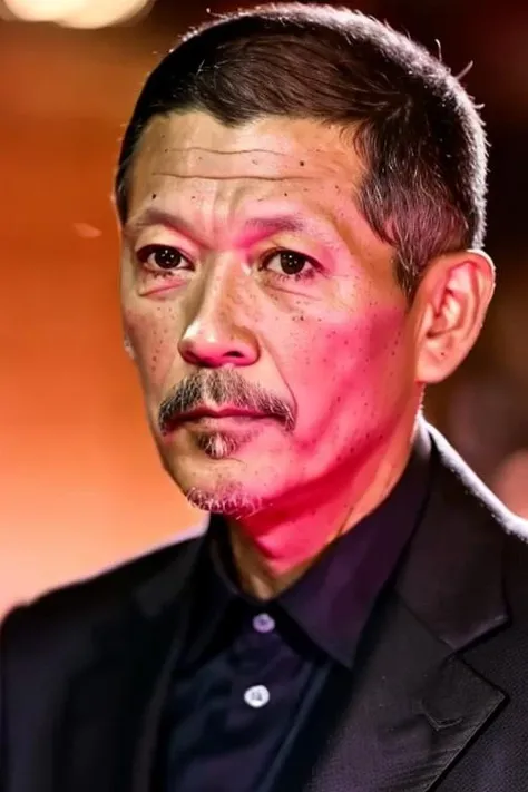a men as movie star, (medium closeup:1.4), (face focus:1.2), modelshoot style, (extremely detailed CG unity 8k wallpaper), Intricate, High Detail, Sharp focus, dramatic, ((movie premiere gala)), ((standing on the red carpet)),(looking at viewer), (detailed pupils:1.2), (elegant black suit:1.3), (dimly lit) <lora:luojingmin_20230630141413:0.8>