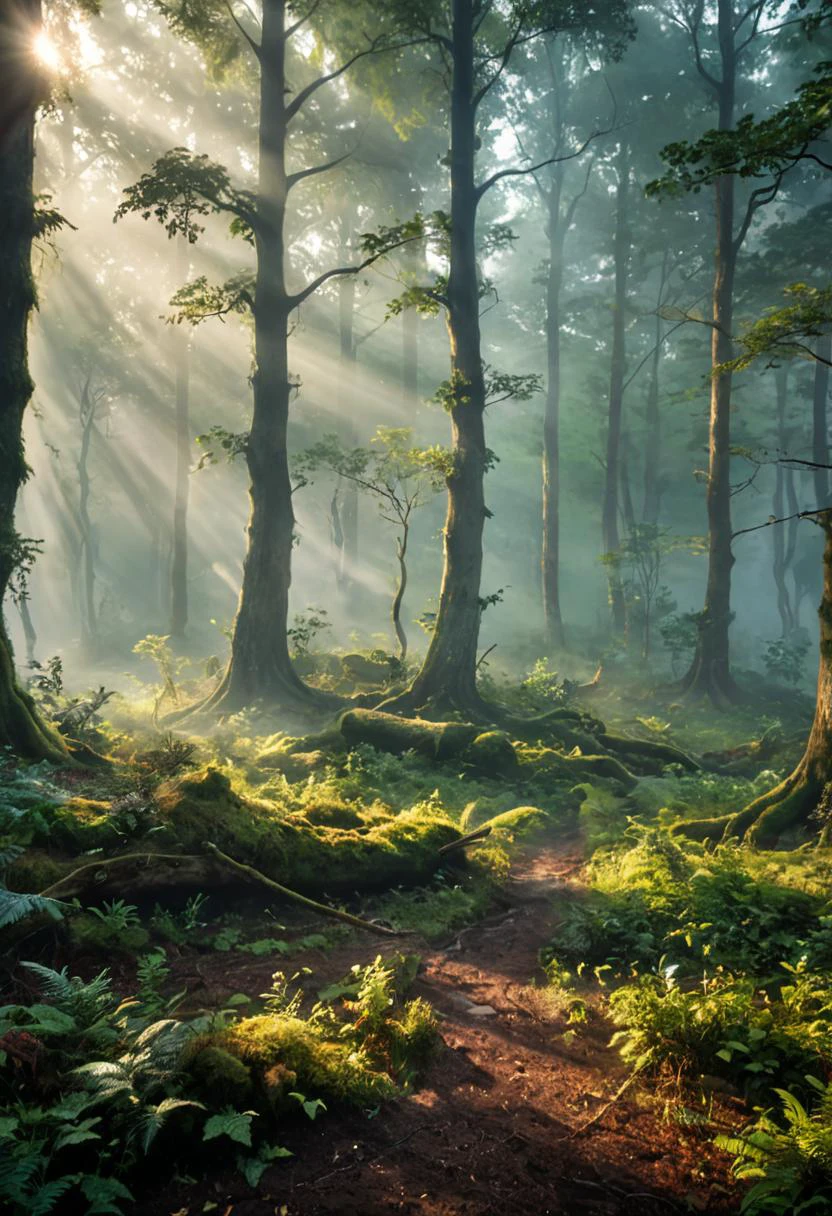 ethereal fantasy concept art of photo, realistic , realism, 4k.
steamy foggy forest at evening, mist crawling on ground . magnificent, celestial, ethereal, painterly, epic, majestic, magical, fantasy art, cover art, dreamy
