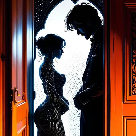 Cel Shaded Art of Silhouette style line art trinket depicting a Arousing person, blurry image in background, hint of Silver
Standing in the Doorway Boudoir Pose, expressive, erotic
Albert Pinkham Ryder, natural, shimmering, vibrant, gothic, rpg,1400ad, ultra detailed, detailed, immersive, reminiscent of high fantasy RPG games, HD, masterpiece, best quality, hyper detailed, super realistic, perfect face, perfect hands, award-winning, professional, breathtaking, linquivera
panoramic Desert
dusty weather
pointillism style . composed entirely of small, distinct dots of color, vibrant, highly detailed
<lora:MJ52:0.5> <lora:clothing_slider_v19:1> <lora:sd_xl_dpo_lora_v1:1> <lora:linquivera:1> . High contrast, minimalistic, black and white, stark, dramatic, 2D, flat color, toon shading, cel shaded style