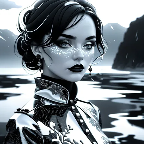 Cel Shaded Art of Silhouette style line art trinket depicting a Vulnerable person, blurry image in background, hint of Rose
Falling Forever, expressive, erotic
Frank Quitely, natural, shimmering, vibrant, gothic, rpg,1400ad, ultra detailed, detailed, immersive, reminiscent of high fantasy RPG games, HD, masterpiece, best quality, hyper detailed, super realistic, perfect face, perfect hands, award-winning, professional, breathtaking, linquivera
mottled Estuary
dreadful weather
High Fashion . dynamic, dramatic, haute couture, elegant, ornate clothing, High Fashion
<lora:MJ52:0.5> <lora:clothing_slider_v19:1> <lora:sd_xl_dpo_lora_v1:1> <lora:linquivera:1> . High contrast, minimalistic, black and white, stark, dramatic, 2D, flat color, toon shading, cel shaded style