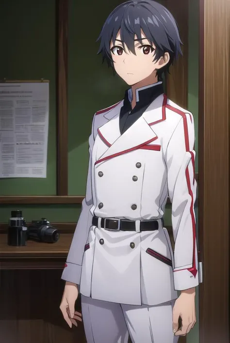 ichikaorimura, <lora:ichika orimura s2-lora-nochekaiser:1>,
ichika orimura, black hair, male focus, (brown eyes:1.3), mature male,
BREAK school uniform, belt, pants, uniform, military, military uniform,
BREAK indoors, classroom,
BREAK looking at viewer, (cowboy shot:1.5),
BREAK <lyco:GoodHands-beta2:1>, (masterpiece:1.2), best quality, high resolution, unity 8k wallpaper, (illustration:0.8), (beautiful detailed eyes:1.6), extremely detailed face, perfect lighting, extremely detailed CG, (perfect hands, perfect anatomy),