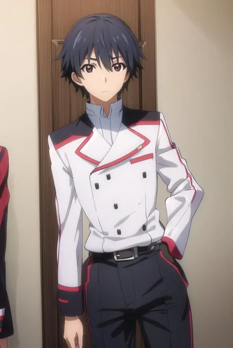 ichikaorimura, <lora:ichika orimura s2-lora-nochekaiser:1>,
ichika orimura, black hair, male focus, (brown eyes:1.3), mature male,
BREAK school uniform, belt, pants, uniform, military, military uniform,
BREAK indoors, classroom,
BREAK looking at viewer, (cowboy shot:1.5),
BREAK <lyco:GoodHands-beta2:1>, (masterpiece:1.2), best quality, high resolution, unity 8k wallpaper, (illustration:0.8), (beautiful detailed eyes:1.6), extremely detailed face, perfect lighting, extremely detailed CG, (perfect hands, perfect anatomy),