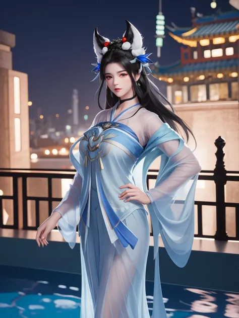 cheongsam fress, full body. silk is Very shiny. Glass texture. Cinematic light,