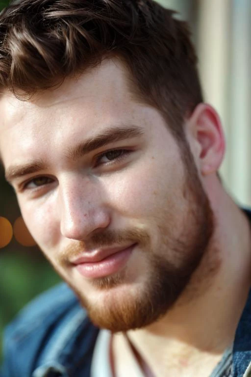 1man, handsome, face portrait, cute, 25 years old,facial hair,messy hair, photorealistic, (skin imperfections), (brown eyes), smile,analog film,bokeh,raw, film,eterna BREAK
short beard, ginger beard, unkempt beard, photorealistic, (skin imperfections) BREAK
dark hair, unkempt hair, photorealistic, (skin imperfections) BREAK
Spanish