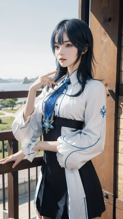 best quality,masterpiece,8k wallpaper,absurdres, highres, ultra detailed, (1 young beautiful girl, solo:1.1),white long sleeves, eula \(genshin impact\), cowboy shot, blue medium hair,A magical kingdom where everything is perfect and everyone is happy, <lora:eula_NOFACE_taaarann2.0_0.3:1>
BREAK