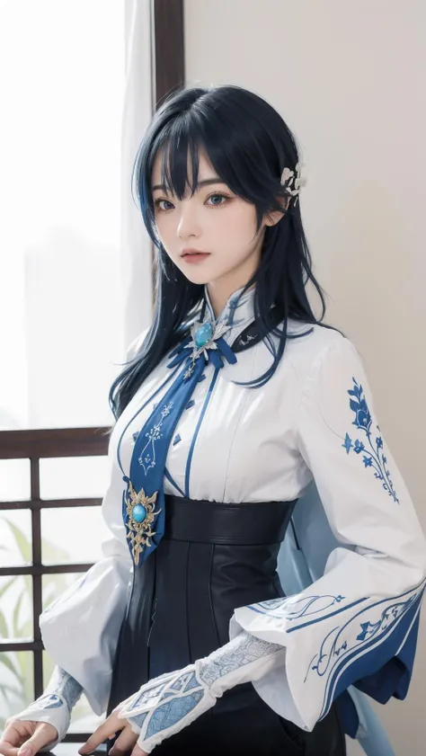 best quality,masterpiece,8k wallpaper,absurdres, highres, ultra detailed, (1 young beautiful girl, solo:1.1),white long sleeves, eula \(genshin impact\), cowboy shot, blue medium hair,A magical kingdom where everything is perfect and everyone is happy, <lora:eula_NOFACE_taaarann2.0_ç0.5:1>
BREAK