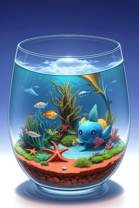 strange, glass terrarium, ocean